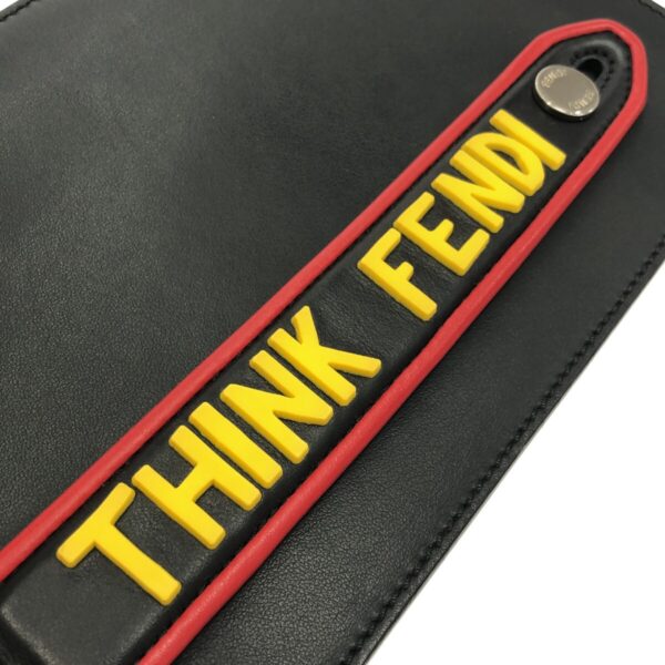 37379039 11 Fendi Vocabulary Clutch Bag Leather Black Yellow Red