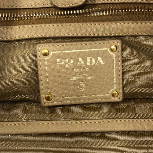 37380132 7 Prada Tote Bag Leather Tag Leather Beige