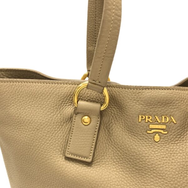 37380132 9 Prada Tote Bag Leather Tag Leather Beige