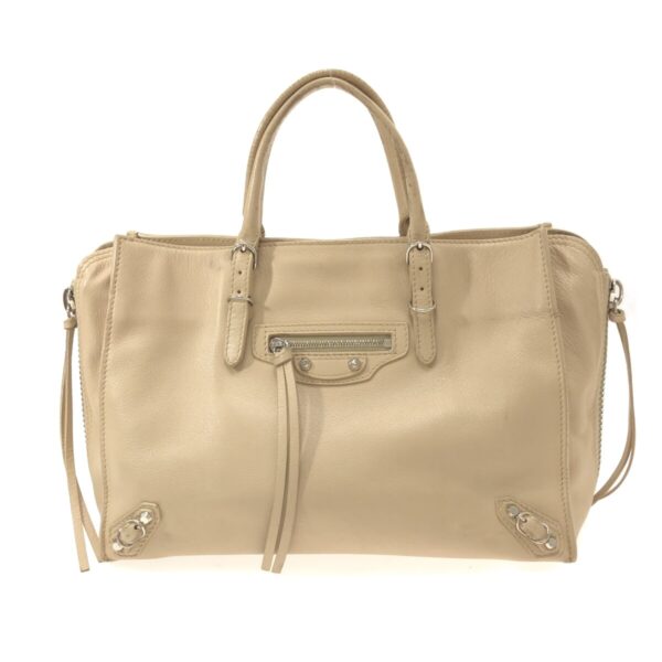 37380134 1 Balenciaga Paper A6 Tote Bag Leather Beige