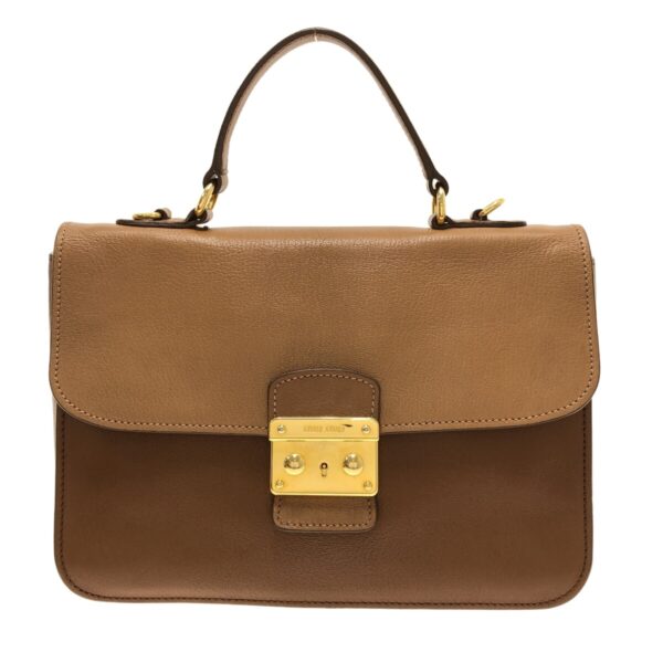 37380140 1 Miu Miu Handbag Leather Brown Light Brown