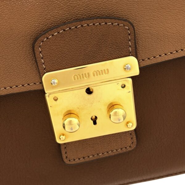 37380140 10 Miu Miu Handbag Leather Brown Light Brown