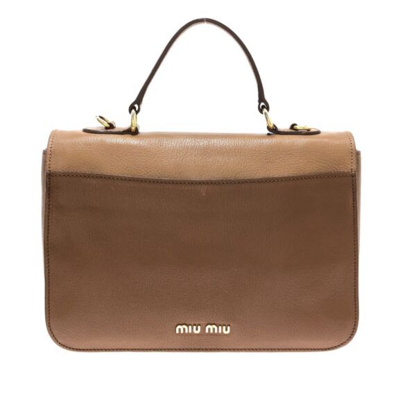 37380140 3 Miu Miu Handbag Leather Brown Light Brown