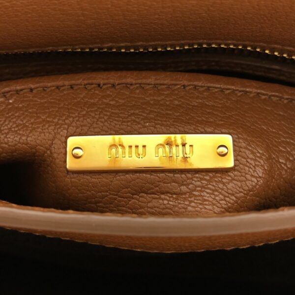 37380140 7 Miu Miu Handbag Leather Brown Light Brown