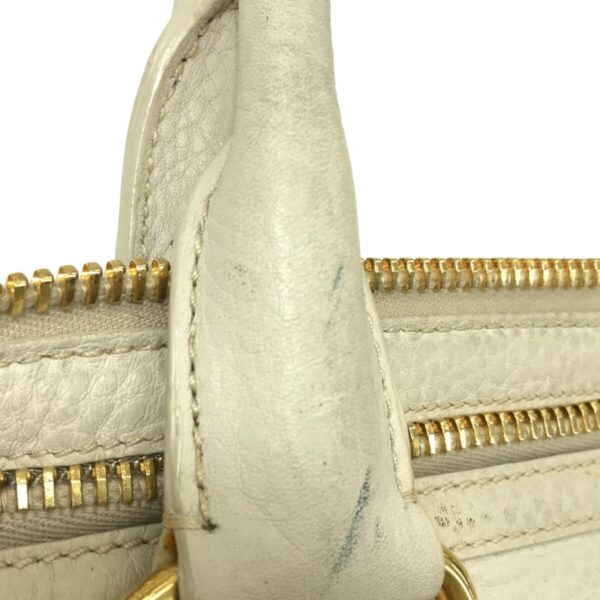 37380152 12 Prada Handbag Leather Tag Leather Ivory