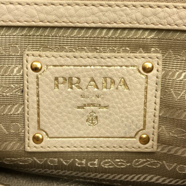 37380152 7 Prada Handbag Leather Tag Leather Ivory