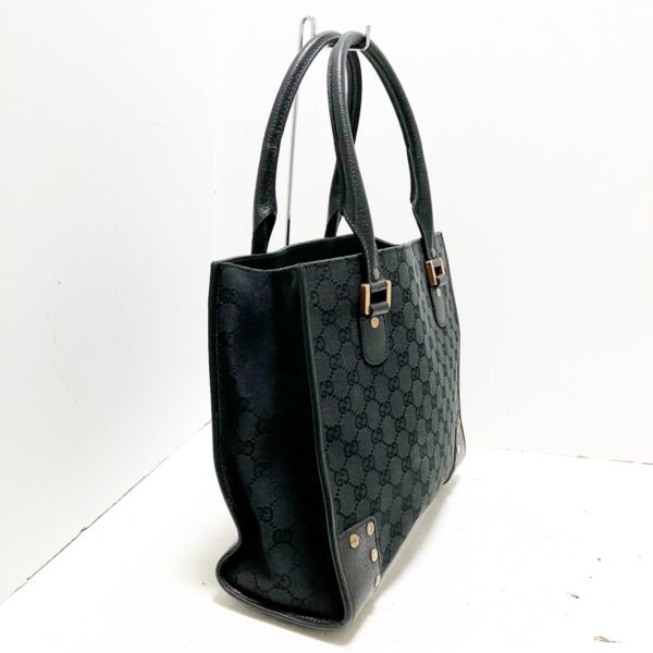 37393605 2 Gucci GG Pattern Tote Bag Studs Leather Black