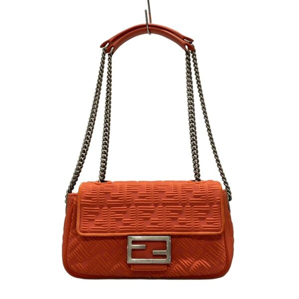 37393853 1 Fendi Baguette Chain Midi Shoulder Bag Chain Orange