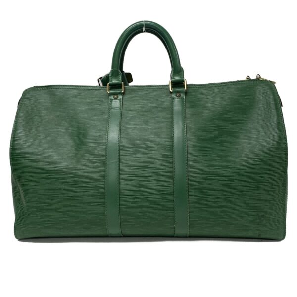 37412087 3 Louis Vuitton Keepall 45 Bag Borneo Green Leather