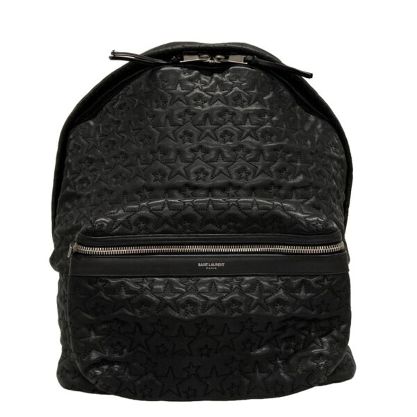 37415166 1 Saint Laurent Paris City Rucksack Star Embroidery Leather Black