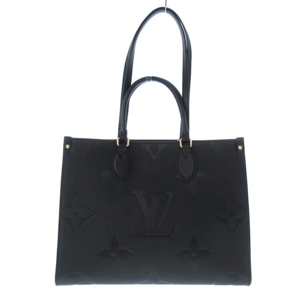 37415778 1 Louis Vuitton On the Go MM Tote Bag Embossed Noir Leather