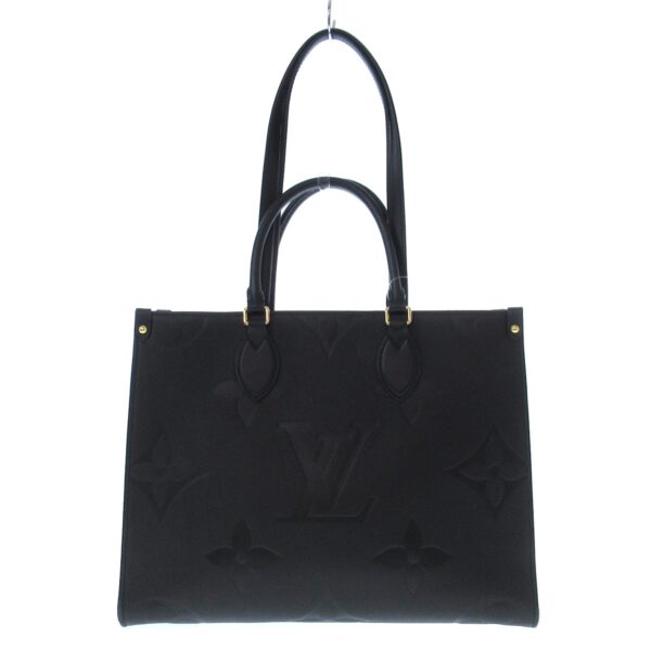 37415778 3 Louis Vuitton On the Go MM Tote Bag Embossed Noir Leather