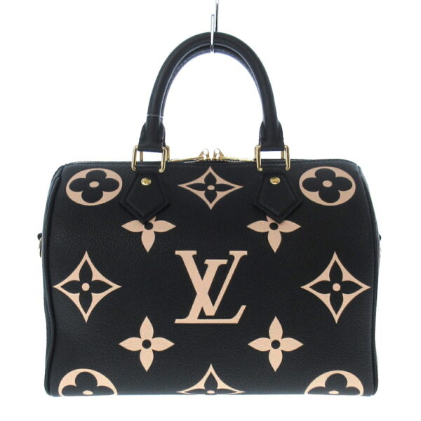 37415843 3 Louis Vuitton Speedy Bandouliere 25 Handbag Black Beige Leather