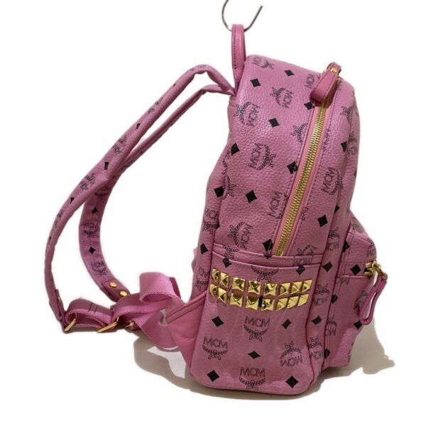 37417185 2 MCM Rucksack Studded Pink Black