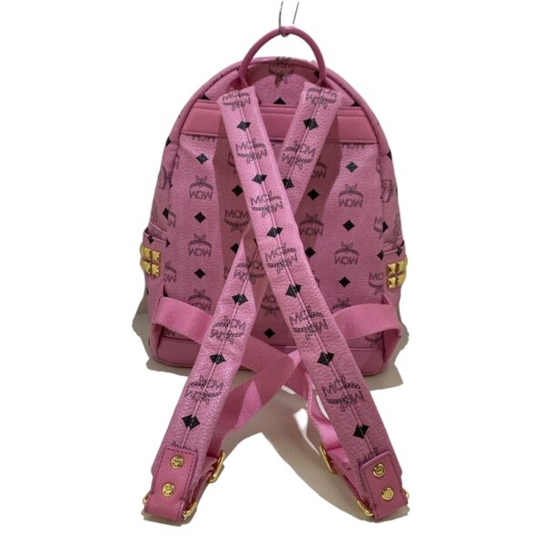 37417185 3 MCM Rucksack Studded Pink Black