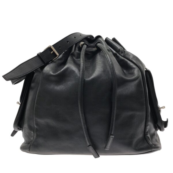 37467411 1 Saint Laurent Paris Shoulder Bag Drawstring Leather Black