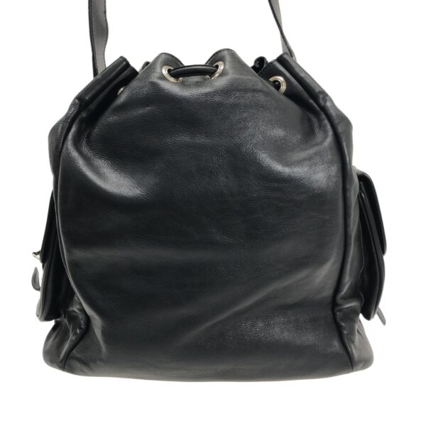 37467411 3 Saint Laurent Paris Shoulder Bag Drawstring Leather Black