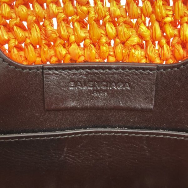 37467427 7 Balenciaga Pannier XS Tote Bag Straw Leather Orange Black