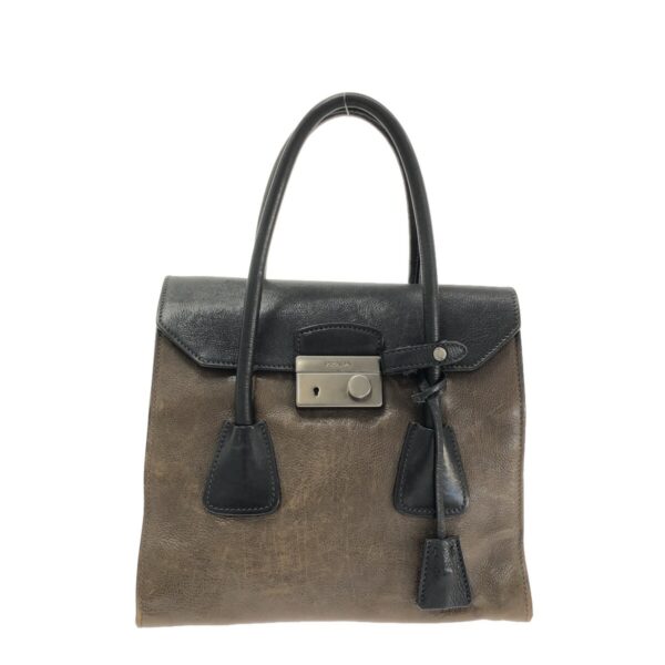 37467447 1 Prada Handbag Leather Brown Black