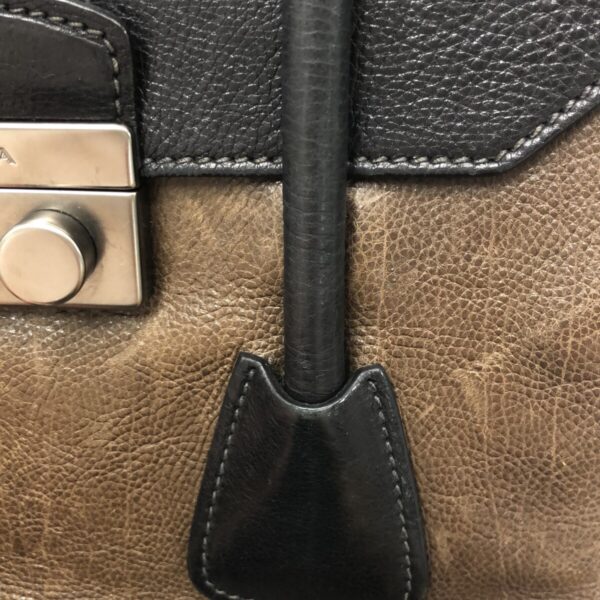 37467447 9 Prada Handbag Leather Brown Black