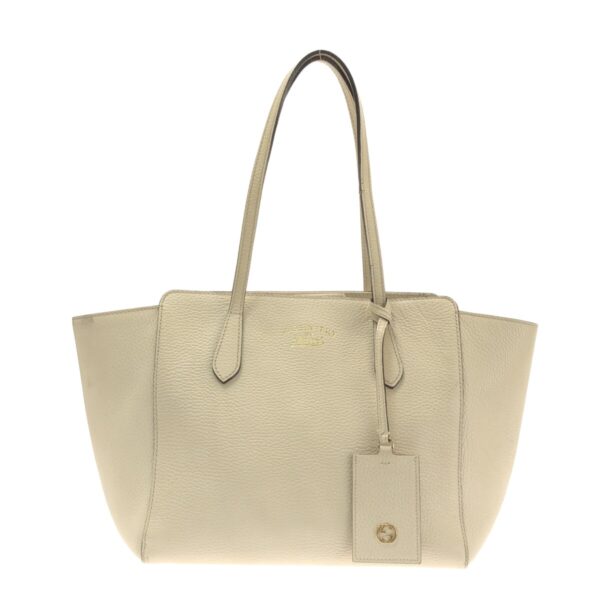 37467452 1 Gucci Swing Medium Tote Bag Leather Ivory