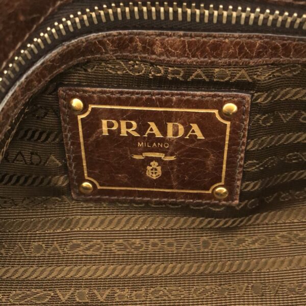 37467458 7 Prada Tote Bag Leather Tag Leather Brown