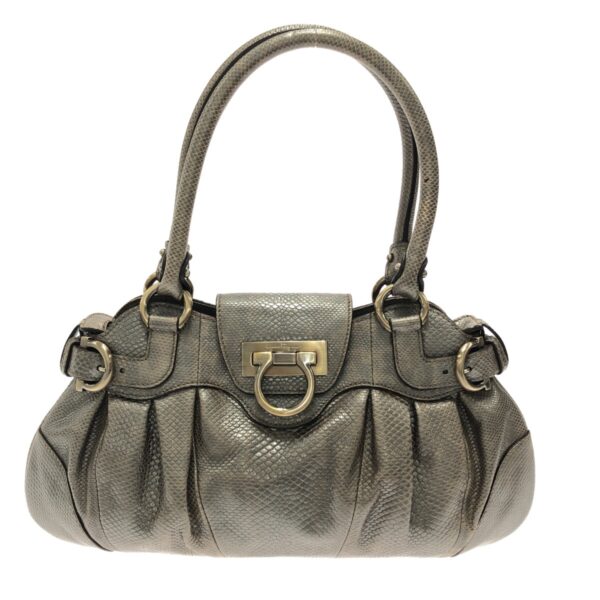 37485489 1 Salvatore Ferragamo Marissa Handbag Lizard Gray