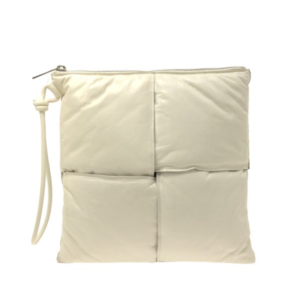 37495279 3 Bottega Veneta Padette Maxi Intrecciato Clutch Bag Leather Ivory