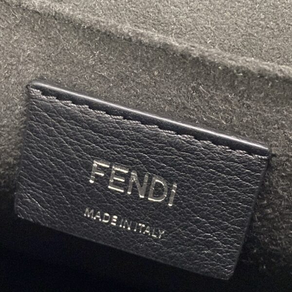 37533139 12 Fendi Canai Handbag Embroidery Pearl Leather Black White Brown