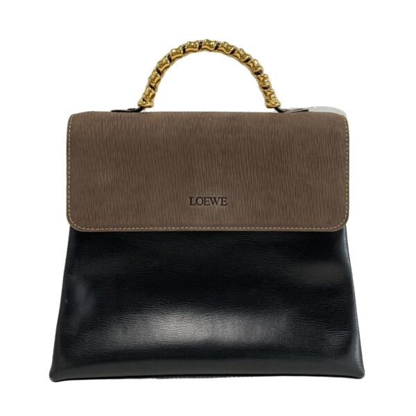 37589036 1 Loewe Velazquez Handbag Leather Black Brown