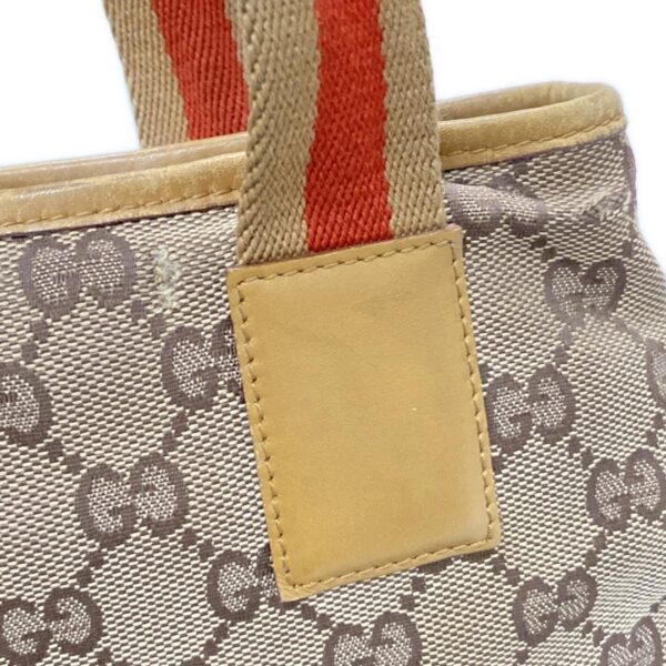 37590222 14 Gucci GG Pattern Shoulder Bag Leather Brown Beige Red