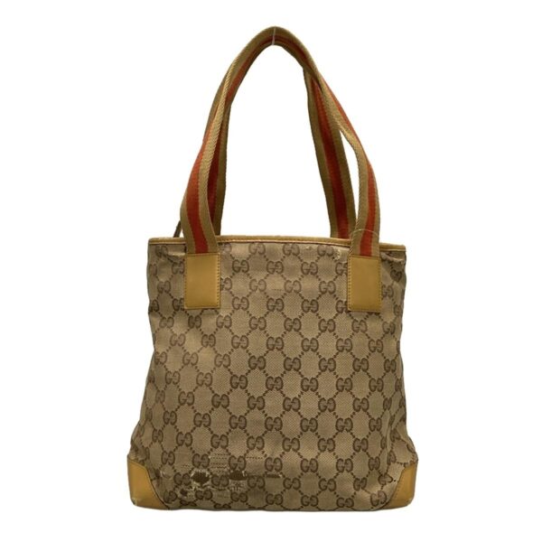 37590222 3 Gucci GG Pattern Shoulder Bag Leather Brown Beige Red