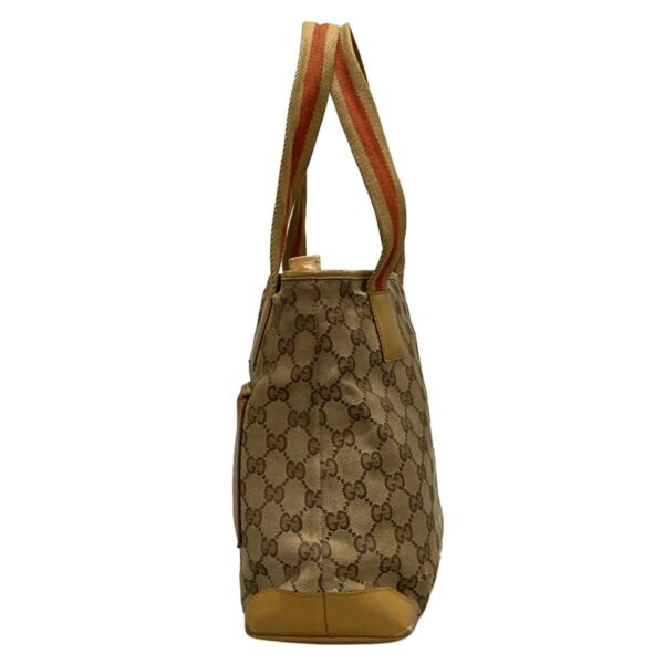 37590222 4 Gucci GG Pattern Shoulder Bag Leather Brown Beige Red