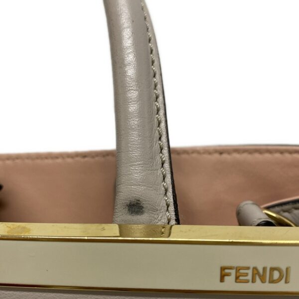 37601594 15 Fendi Petit Toujours Handbag Leather Light Gray