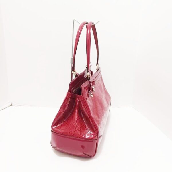 37618001 2 Gucci GG Pattern Candy Handbag Enamel Leather Red