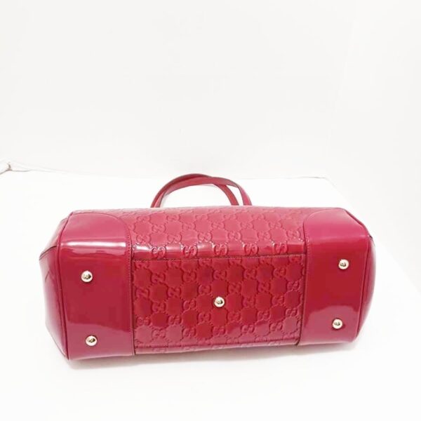 37618001 4 Gucci GG Pattern Candy Handbag Enamel Leather Red