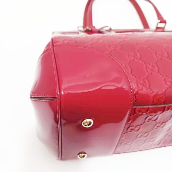 37618001 5 Gucci GG Pattern Candy Handbag Enamel Leather Red