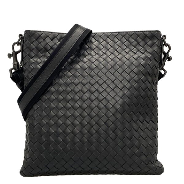 37626417 1 Bottega Veneta Intrecciato Shoulder Bag Leather Black