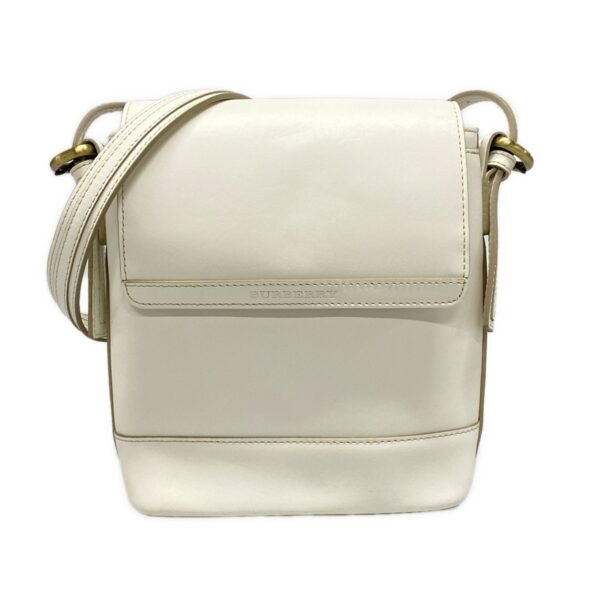 37627712 1 Burberry Shoulder Bag Plaid Pattern Lining Leather White