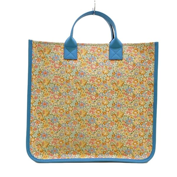 37629106 3 Gucci Tote Bag Liberty Floral Pattern Canvas Leather White Blue Multi