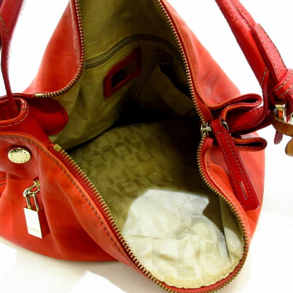 37674772 7 Furla Handbag Leather Red Brown