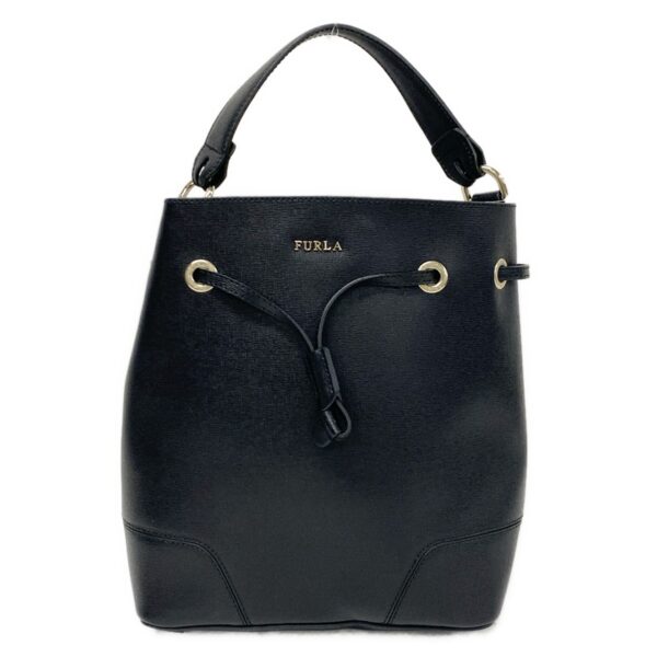 37674918 1 Furla Stacy Handbag Drawstring Leather Black