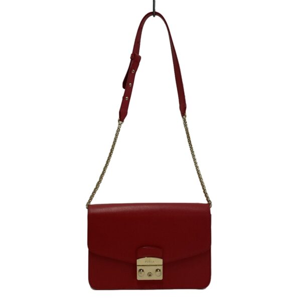 37675962 1 Furla Metropolis Shoulder Bag Chain Shoulder Leather Red