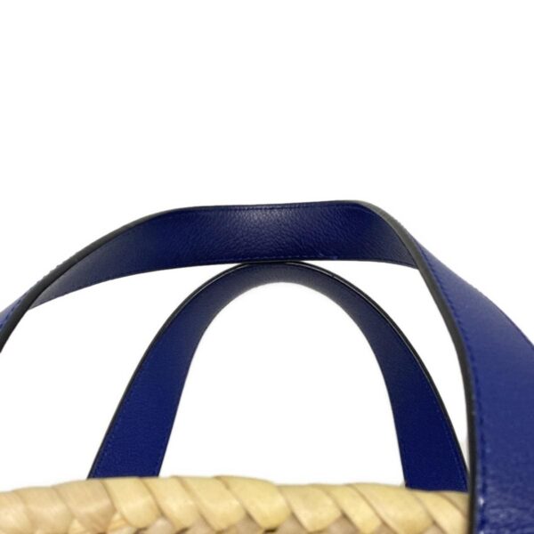 37676790 13 Loewe Basket Tote Bag Basket Bag Leather Beige Blue Multi