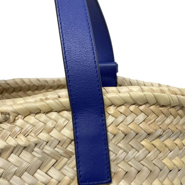 37676790 15 Loewe Basket Tote Bag Basket Bag Leather Beige Blue Multi