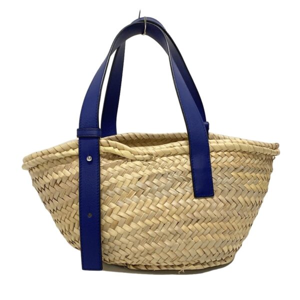 37676790 3 Loewe Basket Tote Bag Basket Bag Leather Beige Blue Multi