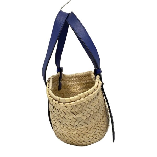 37676790 4 Loewe Basket Tote Bag Basket Bag Leather Beige Blue Multi