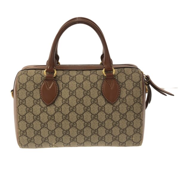 37782384 3 Gucci GG Plus GG Supreme Handbag Leather Beige Brown