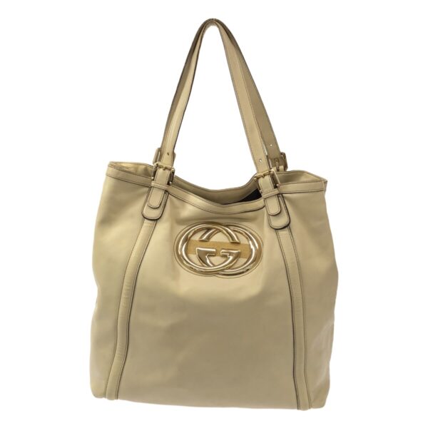 37791021 1 Gucci Interlocking G Britto Tote Bag Leather Ivory