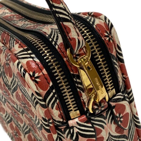 37793686 14 Miu Miu Shoulder Bag Floral Pattern Red White Leather